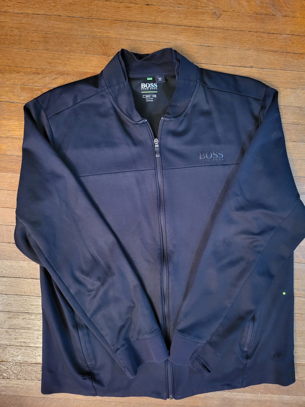 BOSS Navy Zip-Up Bomber Jacket